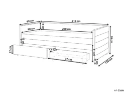 Daybed med opbevaring Velour MARRAY 90 x 200 cm Mintgrøn