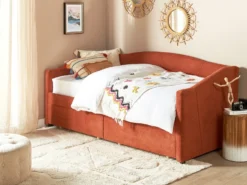 Daybed med opbevaring VITTEL 90 x 200 cm Rød