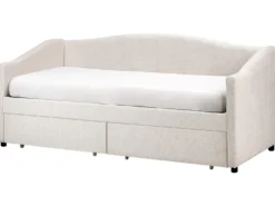 Daybed med opbevaring VITTEL 90 x 200 cm Lys Beige