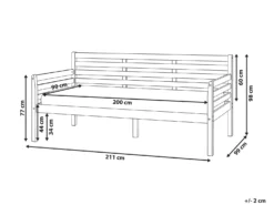 Daybed Træ THEZA 90 x 200 cm Naturlig