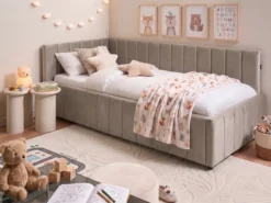 Daybed Velour LISIEUX 90 x 200 cm Brungrå