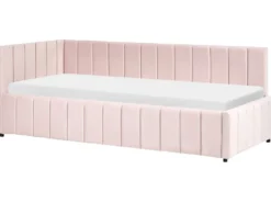 Daybed Velour LISIEUX 90 x 200 cm Pastellrosa