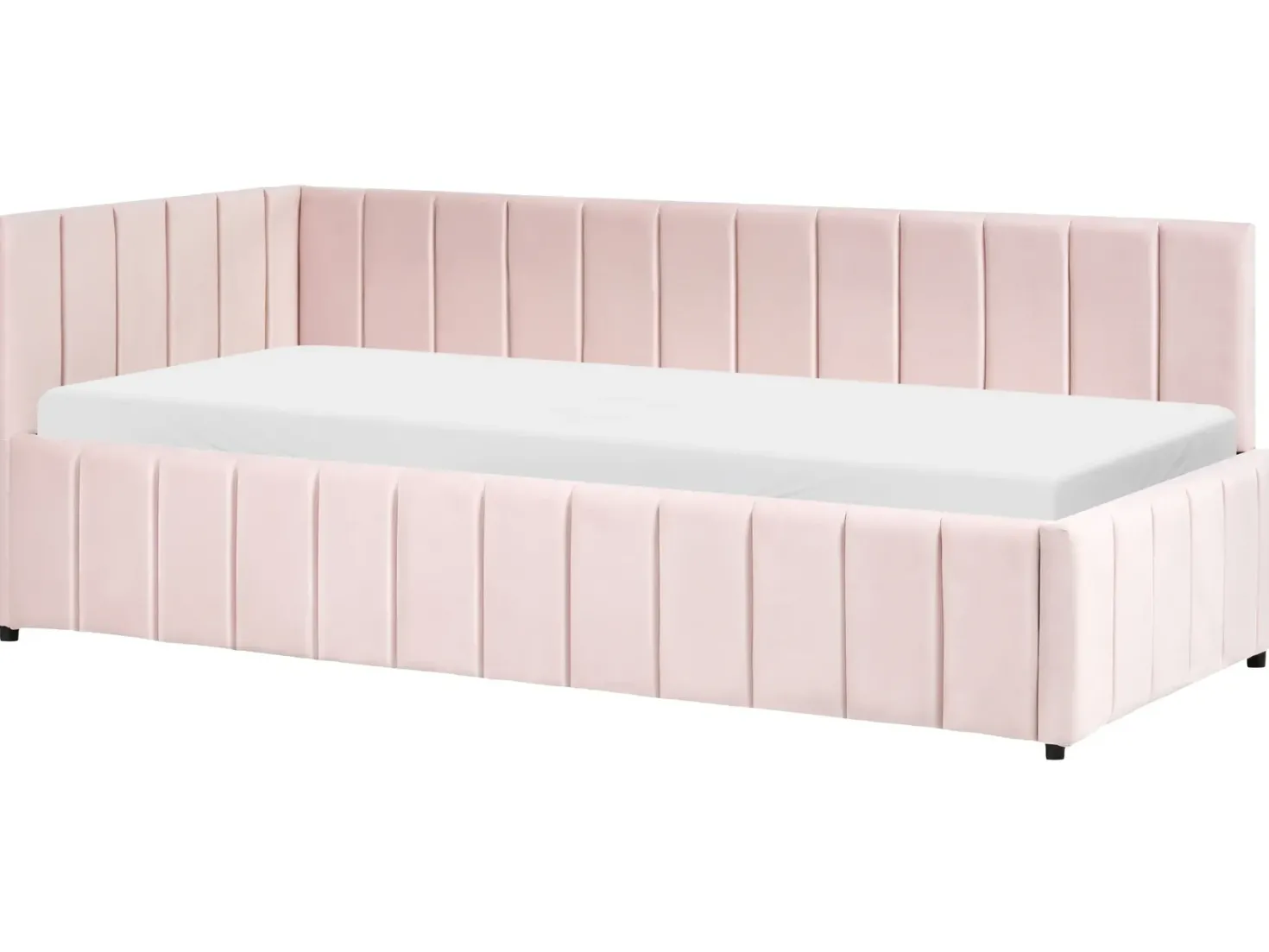 Daybed Velour LISIEUX 90 x 200 cm Pastellrosa