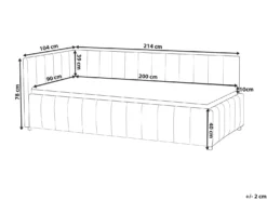 Daybed Velour LISIEUX 90 x 200 cm Pastellrosa