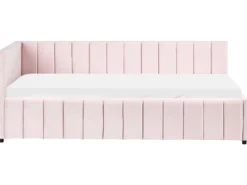 Daybed Velour LISIEUX 90 x 200 cm Pastellrosa