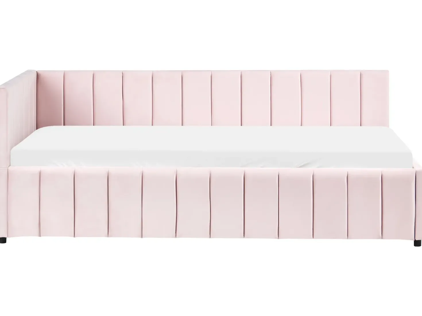 Daybed Velour LISIEUX 90 x 200 cm Pastellrosa