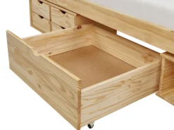 Daybed med opbevaring Fyretræ ROYVILLE 90 x 200 cm Lysebrun