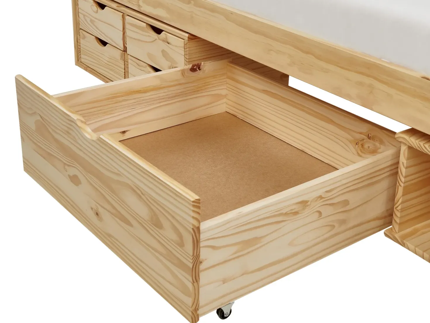 Daybed med opbevaring Fyretræ ROYVILLE 90 x 200 cm Lysebrun