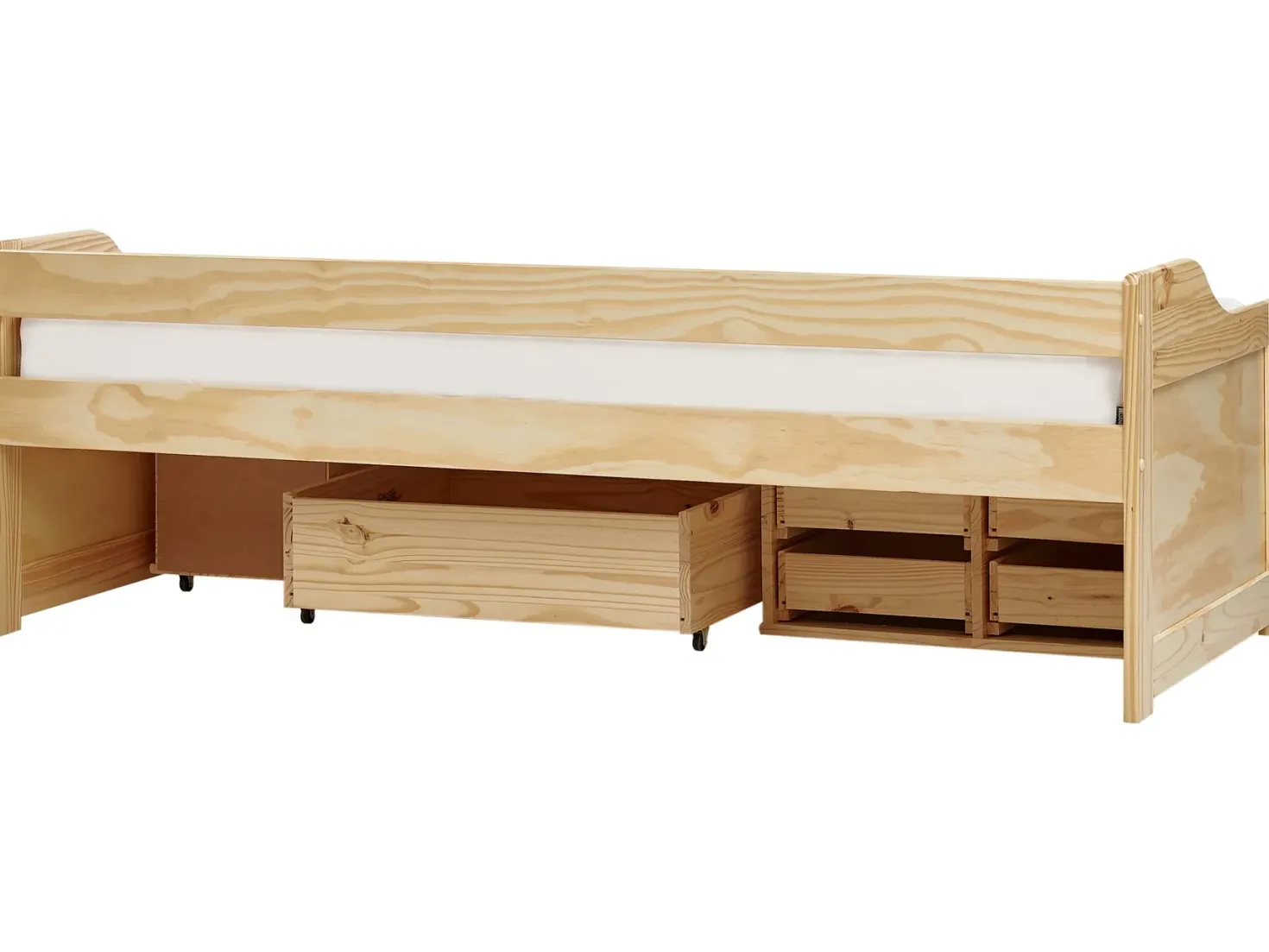 Daybed med opbevaring Fyretræ ROYVILLE 90 x 200 cm Lysebrun