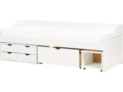 Daybed med opbevaring Fyretræ ROYVILLE 90 x 200 cm Hvid