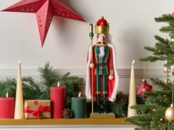 Dekorativ figur HALLSJON Nøddeknækker 50 cm Rood/groen