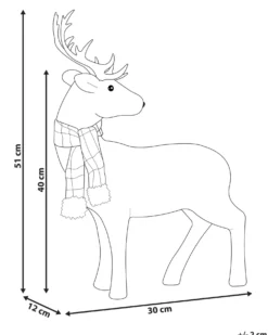 Dekorativ figur MUSTOLA Rensdyr 51 cm Hvid