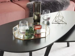 Dekorativ bakke CHABRIS Glas Guld