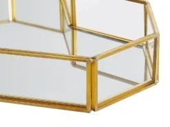 Dekorativ bakke Hjerte PONTIVY Glas Guld