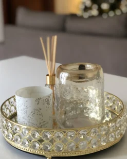 Dekorativ bakke VATAN Glas Guld