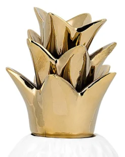 Dekorativ figur Ananas TYANA Keramik Hvid