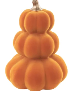 Dekorativ figur Græskar KALAMATA Velour Orange