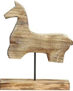 Dekorativ figur Hest COLIMA Paulownia træ Lysebrun