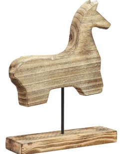 Dekorativ figur Hest COLIMA Paulownia træ Lysebrun
