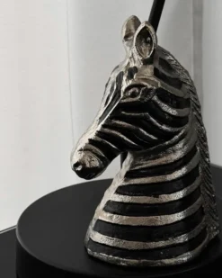 Dekorativ figur Zebra ZAGORA Metal Sort/sølv