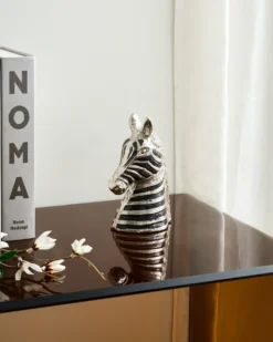 Dekorativ figur Zebra ZAGORA Metal Sort/sølv