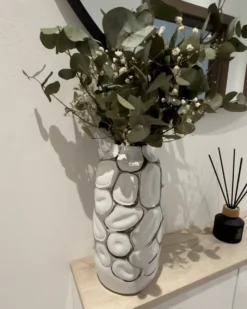 Dekovase CENABUM Stentøj 28 cm Hvid