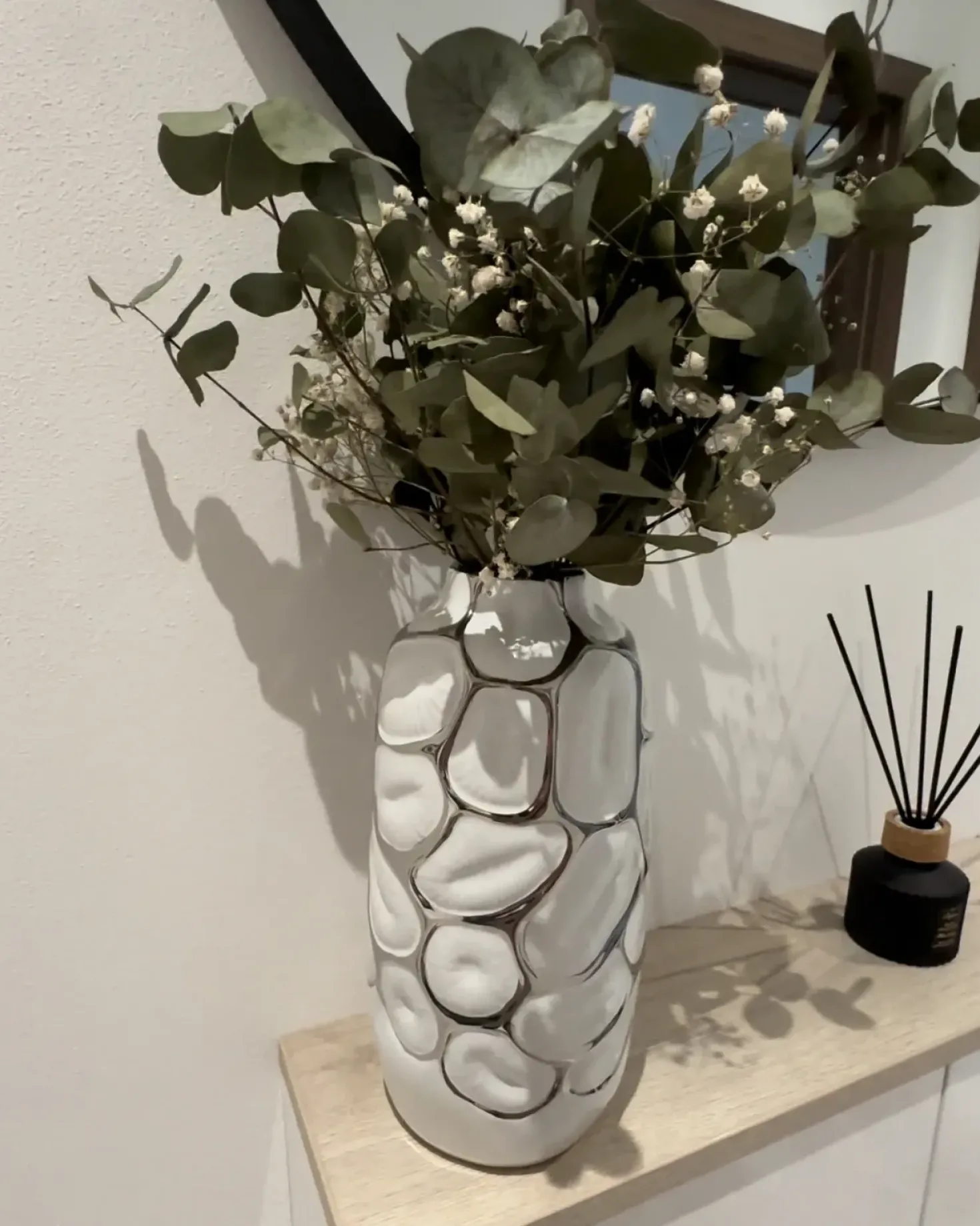 Dekovase CENABUM Stentøj 28 cm Hvid