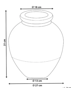 Dekovase DAULIS Keramik 31 cm Sort