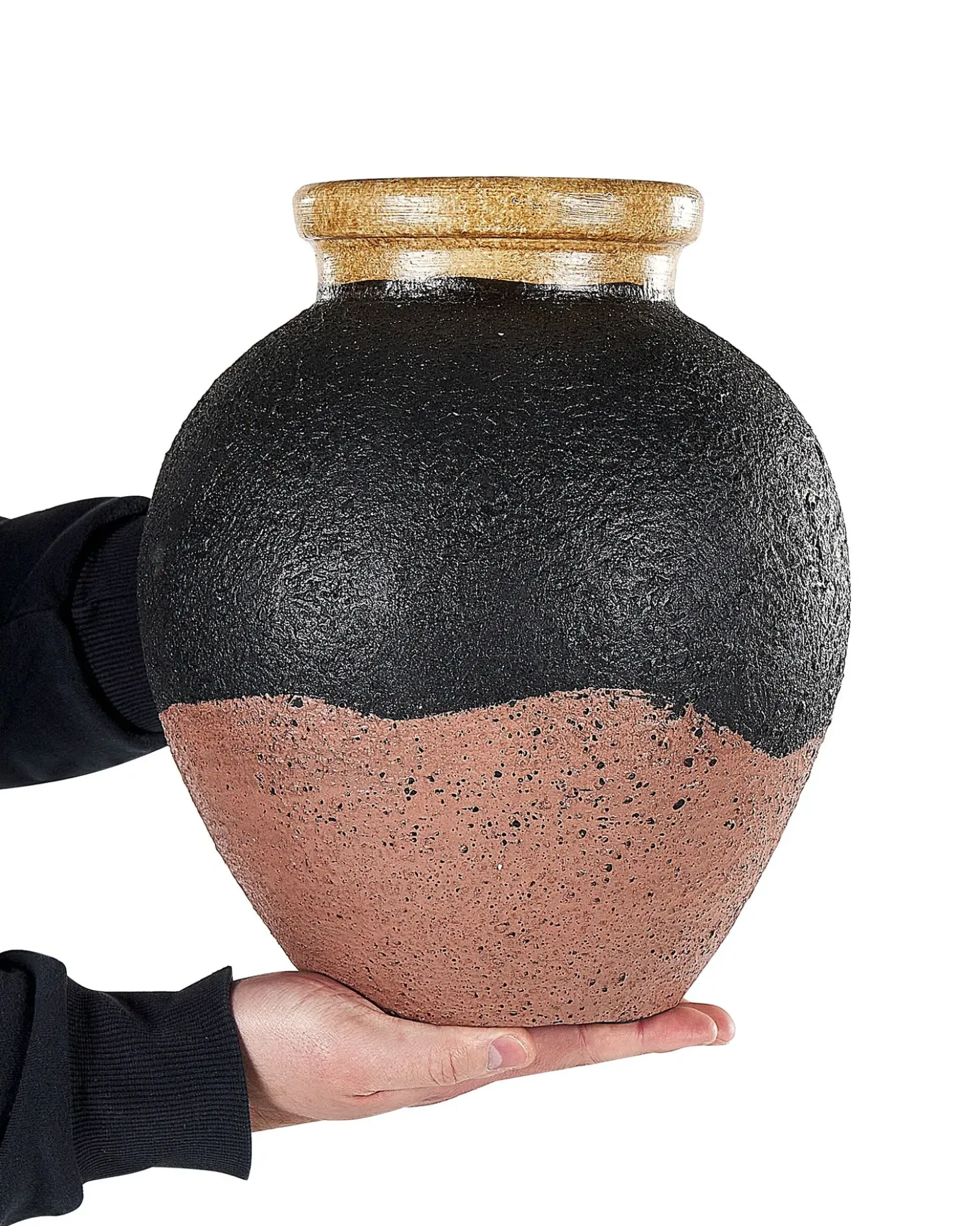 Dekovase DAULIS Keramik 31 cm Sort
