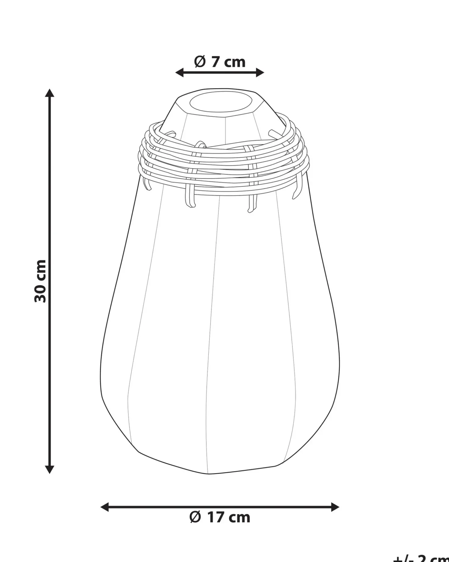 Dekovase KAMPAR Keramik 30 cm Hvid