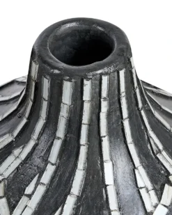 Dekovase KUALU Keramik 35 cm Sort