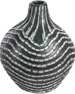 Dekovase KUALU Keramik 35 cm Sort