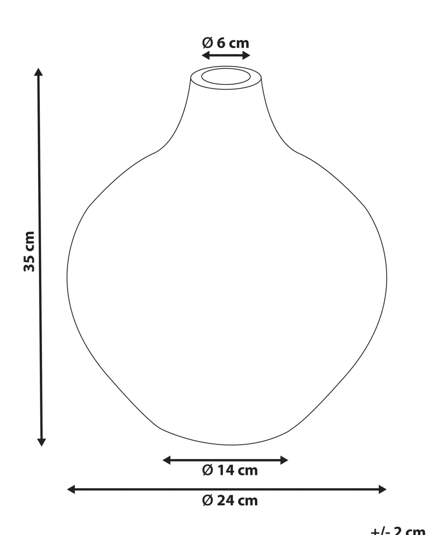 Dekovase KUALU Keramik 35 cm Sort