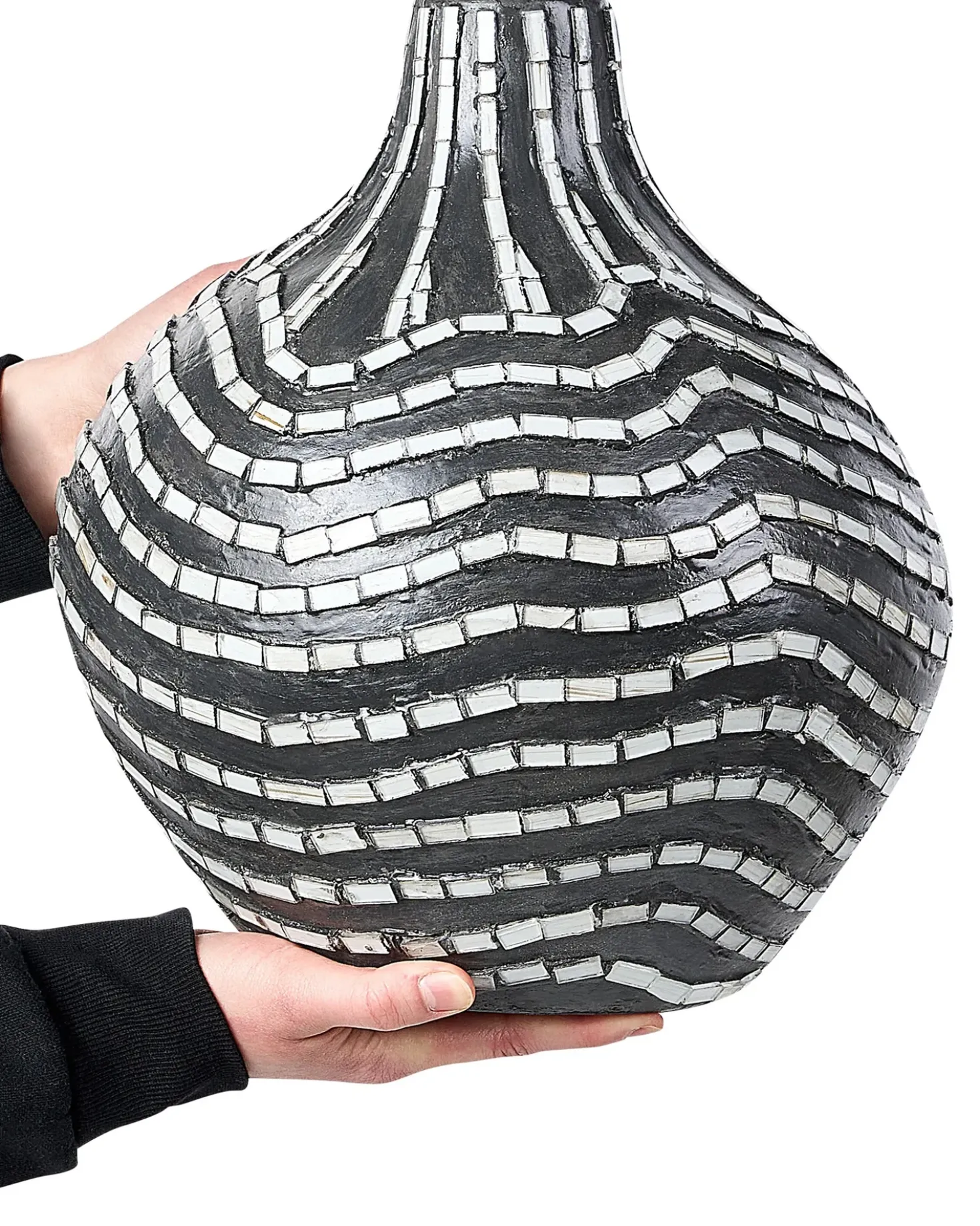 Dekovase KUALU Keramik 35 cm Sort