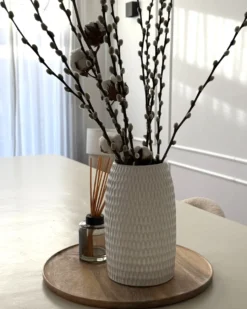 Dekovase LINZI Stentøj 25 cm Hvid
