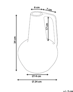 Dekovase MALAKKA Keramik 34 cm Multifarvet