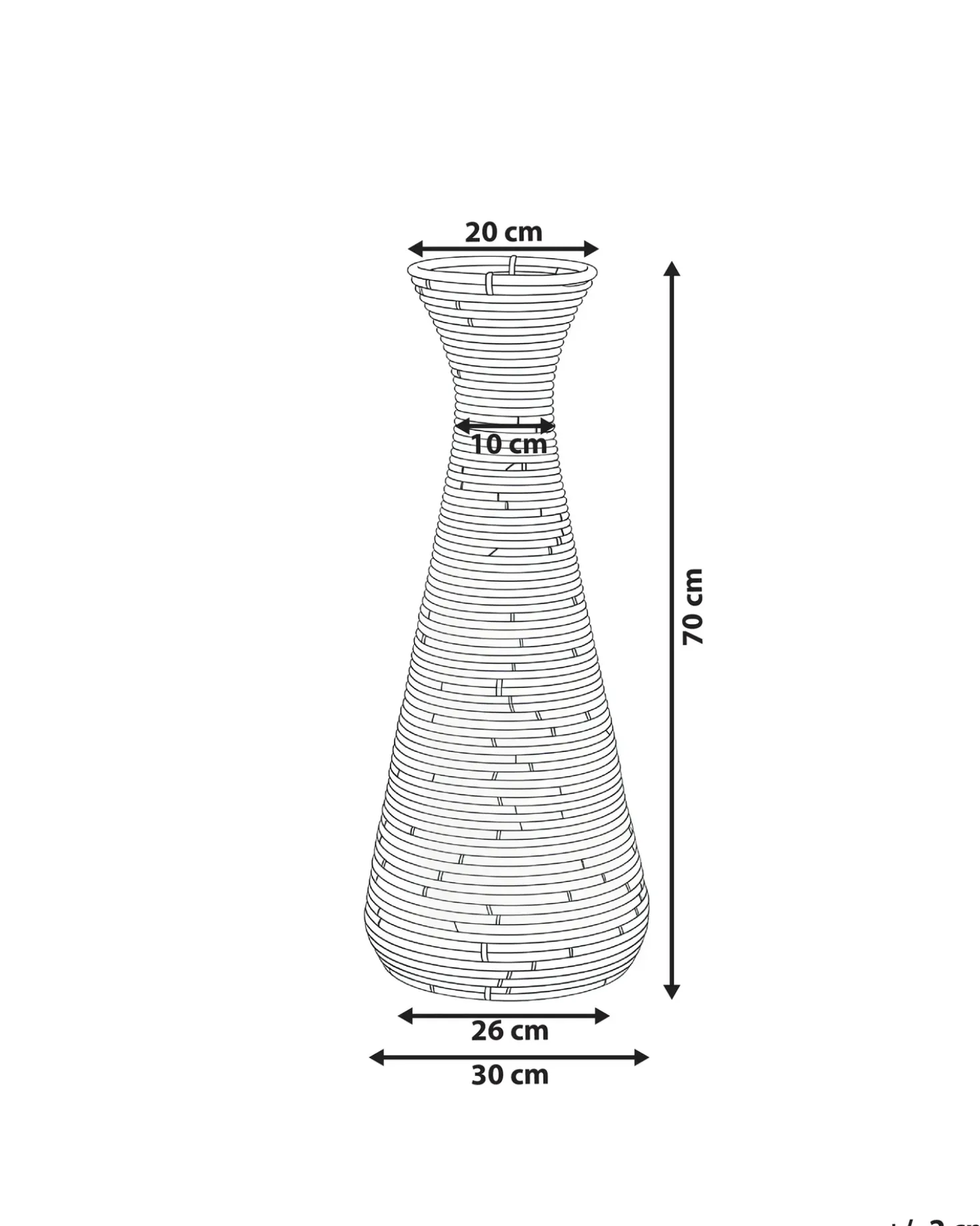 Dekovase NIDRI Rattan 70 cm Naturlig