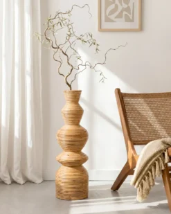 Dekovase NUORO Rattan 70 cm Naturlig