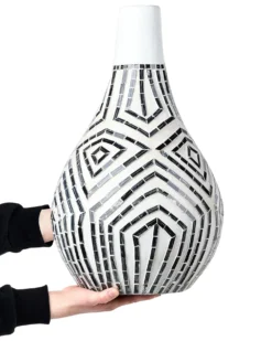 Dekovase OMBILIN Keramik 50 cm Hvid