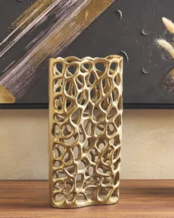 Dekovase SANCHI Metal 33 cm Guld