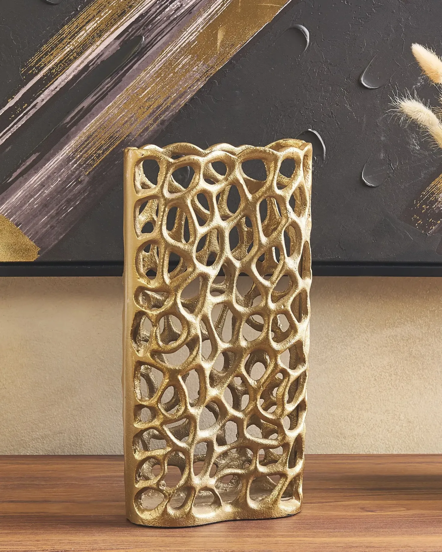 Dekovase SANCHI Metal 33 cm Guld