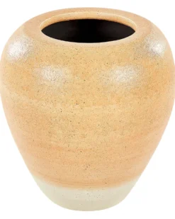 Dekovase SKIONE Keramik 34 cm Lysebrun