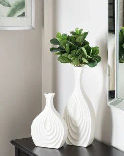 Dekovase THAPSUS Keramik 39 cm Hvid
