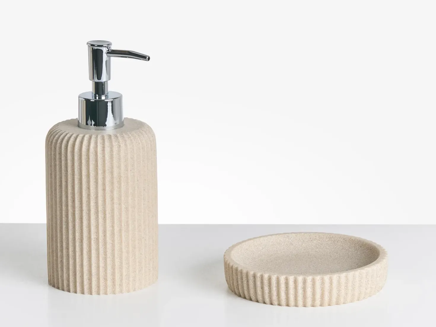 5-dele badeværelsessæt CAMANA Lys Beige
