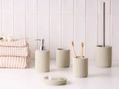 5-dele badeværelsessæt CAMANA Lys Beige