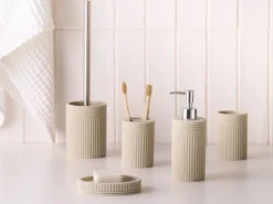 5-dele badeværelsessæt CHANCAY Lys Beige