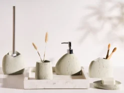5-dele badeværelsessæt COATA Lys Beige