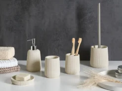 5-dele badeværelsessæt POZUZO Beige