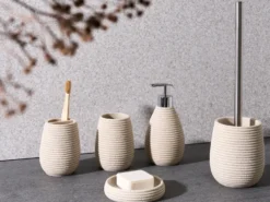 5-dele badeværelsessæt QUILA Lys Beige