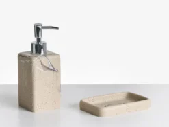 5-dele badeværelsessæt VILCANOTA Beige marmor